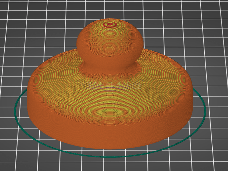Víčko upraveno slicerem a připraveno k odeslání na 3D tiskárnu
